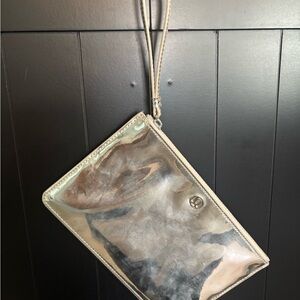Silver Metallic Clutch Bag